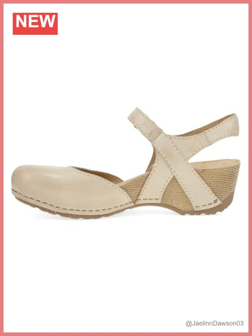 Dansko Tiffani Women's Leather Wedge Sandals Hook & Loop Adjustable Slingback